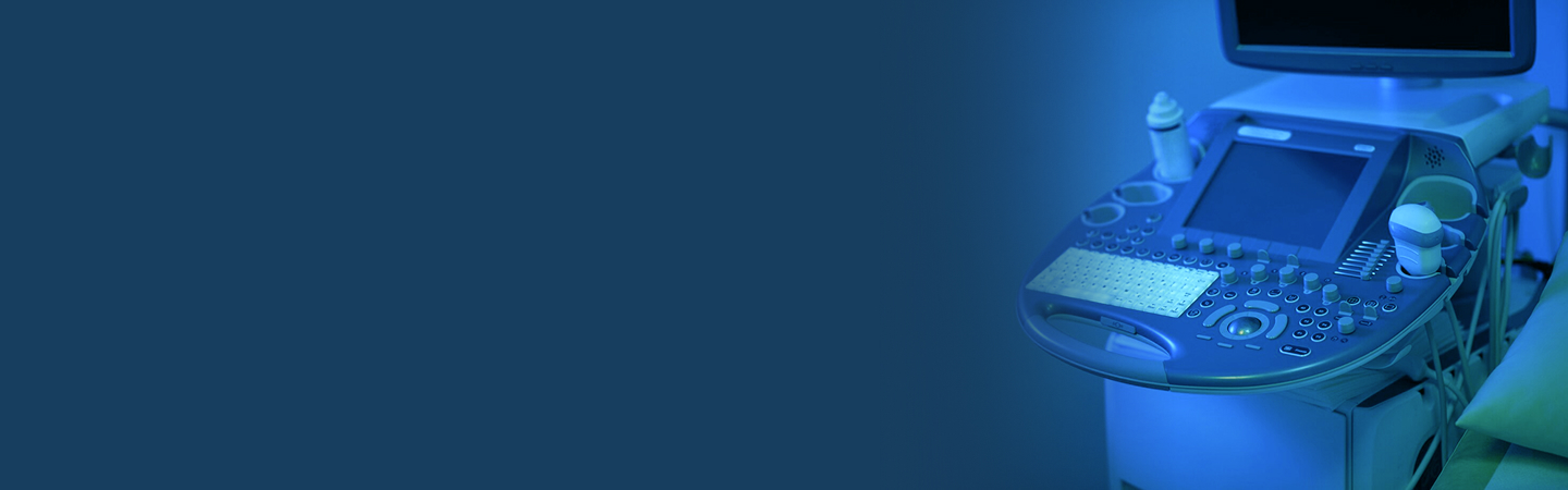 A modern ultrasound machine at a diagnostic imaging center in Houston